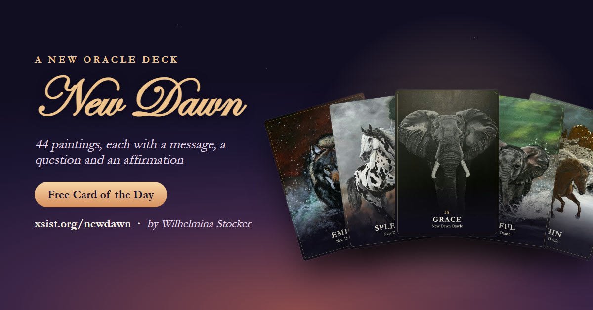 Cards from the New Dawn Oracle deck by Wilhelmina Stöcker