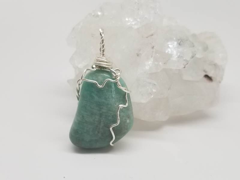 Amazonite Pendant, handmade by Wilhelmina St&ouml;cker