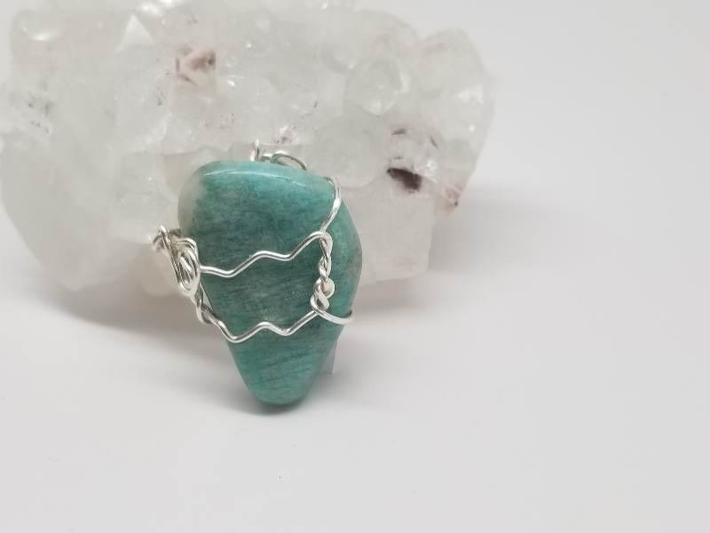 Amazonite Pendant, handmade by Wilhelmina St&ouml;cker