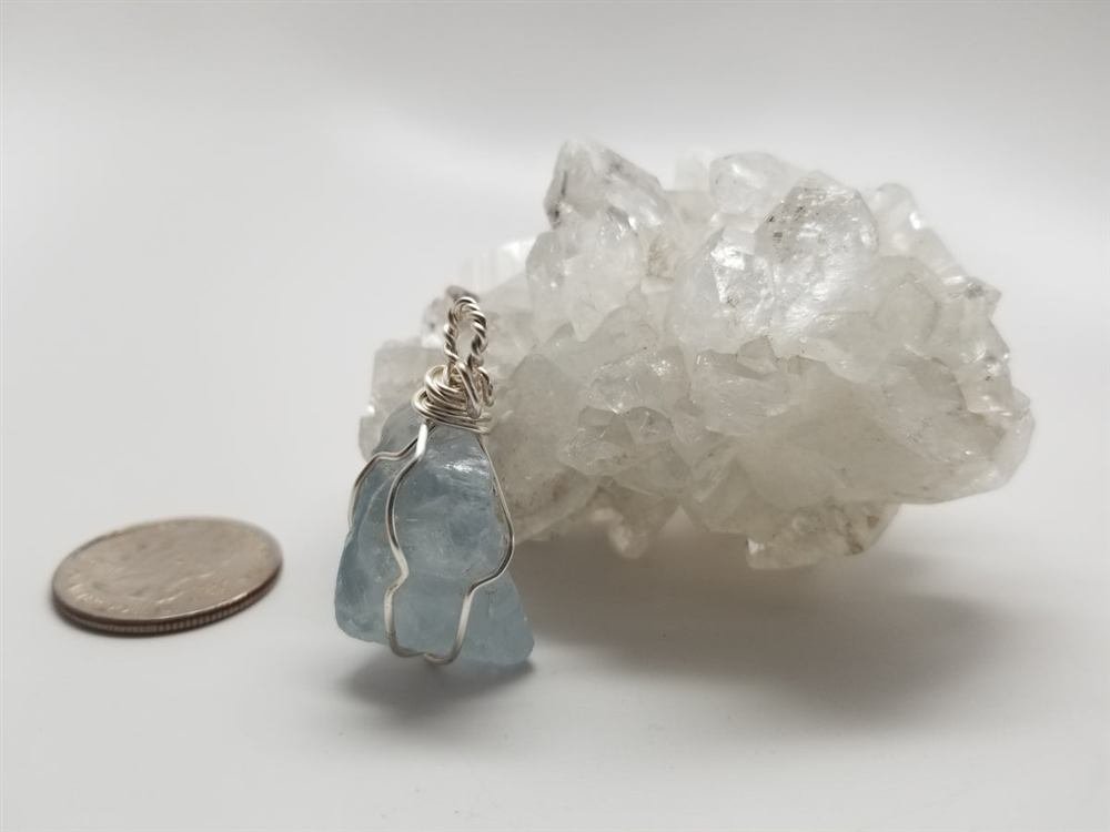 Angelic Celestite Pendant, handmade by Wilhelmina St&ouml;cker