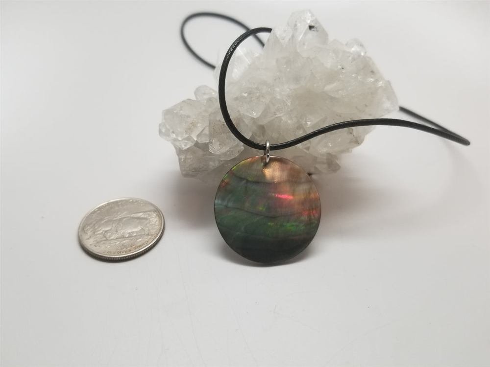 Black Mother of Pearl Pendant, handmade by Wilhelmina St&ouml;cker