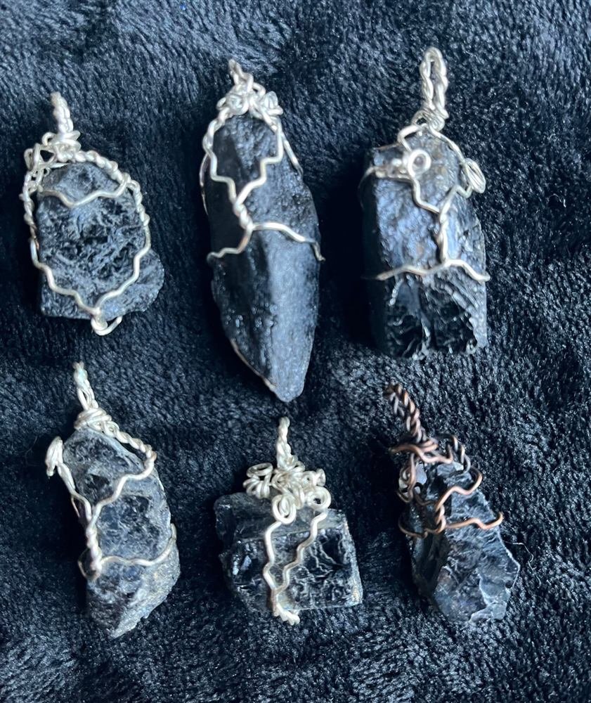 Black Tourmaline Pendant, handmade by Wilhelmina St&ouml;cker