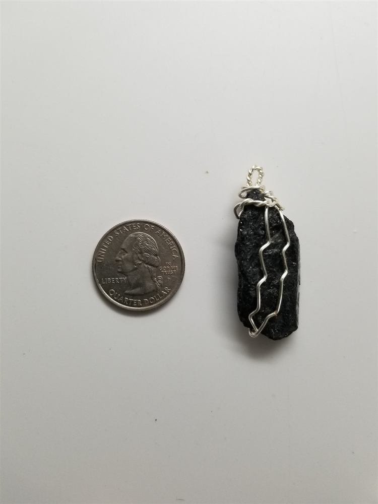 Black Tourmaline Pendant, handmade by Wilhelmina St&ouml;cker