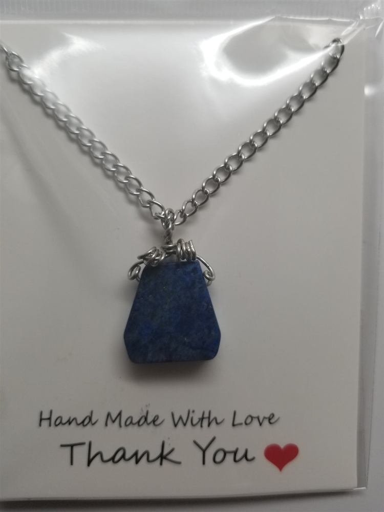Lapiz lazuli pendant, handmade by Wilhelmina St&ouml;cker