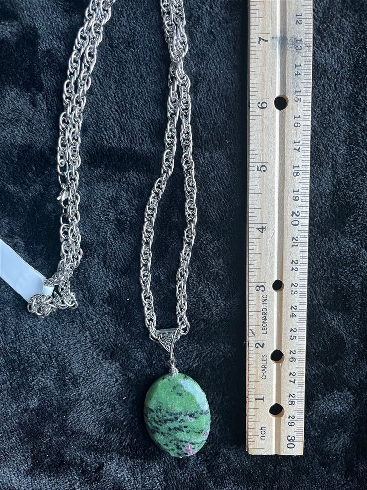 Ruby Zoistite Pendant, handmade by Wilhelmina St&ouml;cker